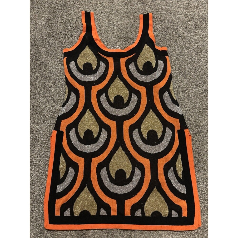 Rabanne X H&M Retro Glittery Jacquard Knit Mini Dress Size Large NWT - Picture 10 of 10